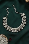 Shop_Paisley Pop_Silver Plated Cubic Zirconia Choker _at_Aza_Fashions