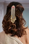 Buy_Paisley Pop_Multi Color Kundan Braid Pin _at_Aza_Fashions