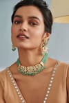 Buy_Paisley Pop_Green Kundan Embellished Choker Set _at_Aza_Fashions