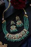 Shop_Paisley Pop_Green Kundan Embellished Choker Set _at_Aza_Fashions