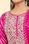 Samyukta Singhania_Pink Anarkali Organza Embroidered Zardosi Round Floral Yoke With Dupatta _at_Aza_Fashions