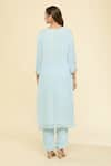 Shop_Samyukta Singhania_Sky Blue Kurta Georgette Embroidery Dori Round And Pant Set _at_Aza_Fashions