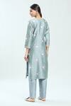 Shop_Naintara Bajaj_Grey Chanderi , Kota Doria, Bandhani Printed Kurta And Pant Set_at_Aza_Fashions
