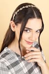 Buy_Born Flash_Silver Crystal Aster Embellished Floral Hairband _at_Aza_Fashions