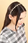 Born Flash_Silver Crystal Aster Embellished Floral Hairband _Online_at_Aza_Fashions