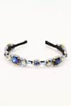 Shop_Born Flash_Blue Crystal Bluebell Embellished Hairband _at_Aza_Fashions