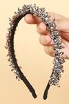 Buy_Born Flash_Silver Bead Carnation Crystal Embellished Hairband _Online_at_Aza_Fashions