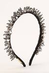 Born Flash_Silver Bead Carnation Crystal Embellished Hairband _at_Aza_Fashions