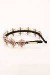 Buy_Born Flash_Rose Gold Crystal Mistletoe And Bead Embellished Hairband _Online_at_Aza_Fashions