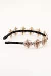 Shop_Born Flash_Rose Gold Crystal Mistletoe And Bead Embellished Hairband _Online_at_Aza_Fashions