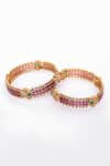 Our Purple Studio_Gold Plated Bead Stone Studded Bangles - Set Of 2 _Online_at_Aza_Fashions