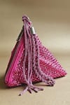 Buy_Plode_Pink Swarovski Crystals Delhi Embellished Pyramid Bag _at_Aza_Fashions