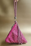 Shop_Plode_Pink Swarovski Crystals Delhi Embellished Pyramid Bag _at_Aza_Fashions