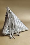 Buy_Plode_Silver Swarovski Crystals Delhi Studded Pyramid Bag _at_Aza_Fashions