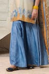 Buy_Saundh_Blue Kurta Bemberg Printed Abstract V-neck Shaded Sharara Set _Online_at_Aza_Fashions