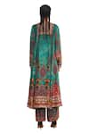 Shop_Rajdeep Ranawat_Green Silk Printed Geometric Round Anisha Long Kurta _Online_at_Aza_Fashions