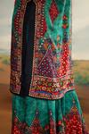 Shop_Rajdeep Ranawat_Blue Silk Printed Geometric Gharara _Online_at_Aza_Fashions