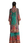 Buy_Rajdeep Ranawat_Blue Silk Printed Geometric Round Radha Long Kurta 