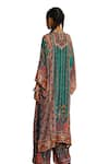 Buy_Rajdeep Ranawat_Green Silk Printed Geometric Mandarin Collar Gayatri Long Kurta _Online_at_Aza_Fashions