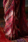 Rajdeep Ranawat_Pink Kota Silk Print Boho Tribe Saavi And Embellished Saree With Blouse _at_Aza_Fashions