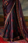 Rajdeep Ranawat_Grey Kota Silk Print Folklore Bloom Saavi And Embellished Saree With Blouse _at_Aza_Fashions