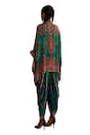 Buy_Rajdeep Ranawat_Green Silk Print Phool Jahan Band Collar Chanel And Embroidered Tunic _Online_at_Aza_Fashions