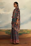 Shop_Rajdeep Ranawat_Green Silk Embroidered Mirror Band Collar Placket Tunic _Online_at_Aza_Fashions