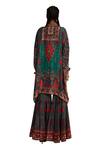 Rajdeep Ranawat_Green Silk Embroidered Mirror Band Collar Placket Tunic _at_Aza_Fashions