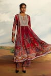 Buy_Rajdeep Ranawat_Red Silk Round Anisha Embroidered Anarkali 