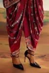 Shop_Rajdeep Ranawat_Red Modal Satin Printed Afghani Dhoti Pant _Online_at_Aza_Fashions