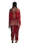 Rajdeep Ranawat_Red Silk Band Collar Chanel Short Tunic _at_Aza_Fashions