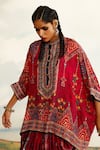 Shop_Rajdeep Ranawat_Red Silk Band Collar Chanel Short Tunic 