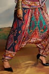 Shop_Rajdeep Ranawat_Multi Color Modal Satin Printed Geometric Maimouna Turkish Draped Pant 