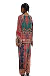 Buy_Rajdeep Ranawat_Multi Color Silk Printed Geometric Mandarin Collar Ramona Poncho Top _Online_at_Aza_Fashions