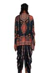 Shop_Rajdeep Ranawat_Grey Silk Printed Tribal Band Short Kaftan _Online_at_Aza_Fashions