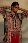 Shop_Rajdeep Ranawat_Multi Color Silk Printed Tribal Band Straight Kurta 