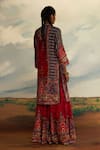 Shop_Rajdeep Ranawat_Red Silk Printed Tribal Gharara _at_Aza_Fashions