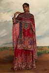 Buy_Rajdeep Ranawat_Red Silk Printed Tribal Band Straight Kurta _at_Aza_Fashions