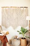 Buy_Karighar_Off White Natural Cotton Cord Macrame Wanderlust Wall Hanging_at_Aza_Fashions