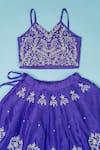 Shop_Yuvrani Jaipur_Purple Cotton Embroidered Pearl Floral Lehenga Set _Online_at_Aza_Fashions