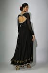 Shop_Nadima Saqib_Black Anarkali Georgette And Chanderi Embroidered Zardosi & Marodi With Dupatta _at_Aza_Fashions