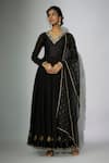 Buy_Nadima Saqib_Black Anarkali Georgette And Chanderi Embroidered Zardosi & Marodi With Dupatta _Online_at_Aza_Fashions