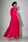 Shop_Nadima Saqib_Pink Kurta Georgette And Chanderi Embroidered Zardosi Round Anarkali With Dupatta _at_Aza_Fashions