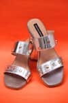Buy_Shradha Hedau Footwear Couture_Silver Studs Leia Metallic Star Embellished Heels _at_Aza_Fashions