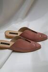 Buy_Shradha Hedau Footwear Couture_Pink Plain Cher Glossy Strap Flats _at_Aza_Fashions