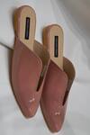 Shop_Shradha Hedau Footwear Couture_Pink Plain Cher Glossy Strap Flats _at_Aza_Fashions