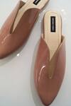 Shradha Hedau Footwear Couture_Pink Plain Cher Glossy Strap Flats _Online_at_Aza_Fashions
