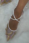 Buy_Shradha Hedau Footwear Couture_White Embellished Nova Bead Wrap-around Heels 