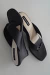 Buy_Shradha Hedau Footwear Couture_Black Plain Madison Strap Wedges _at_Aza_Fashions