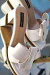 Shop_Shradha Hedau Footwear Couture_White Plain Merida Floral Bow Strap Heels _at_Aza_Fashions